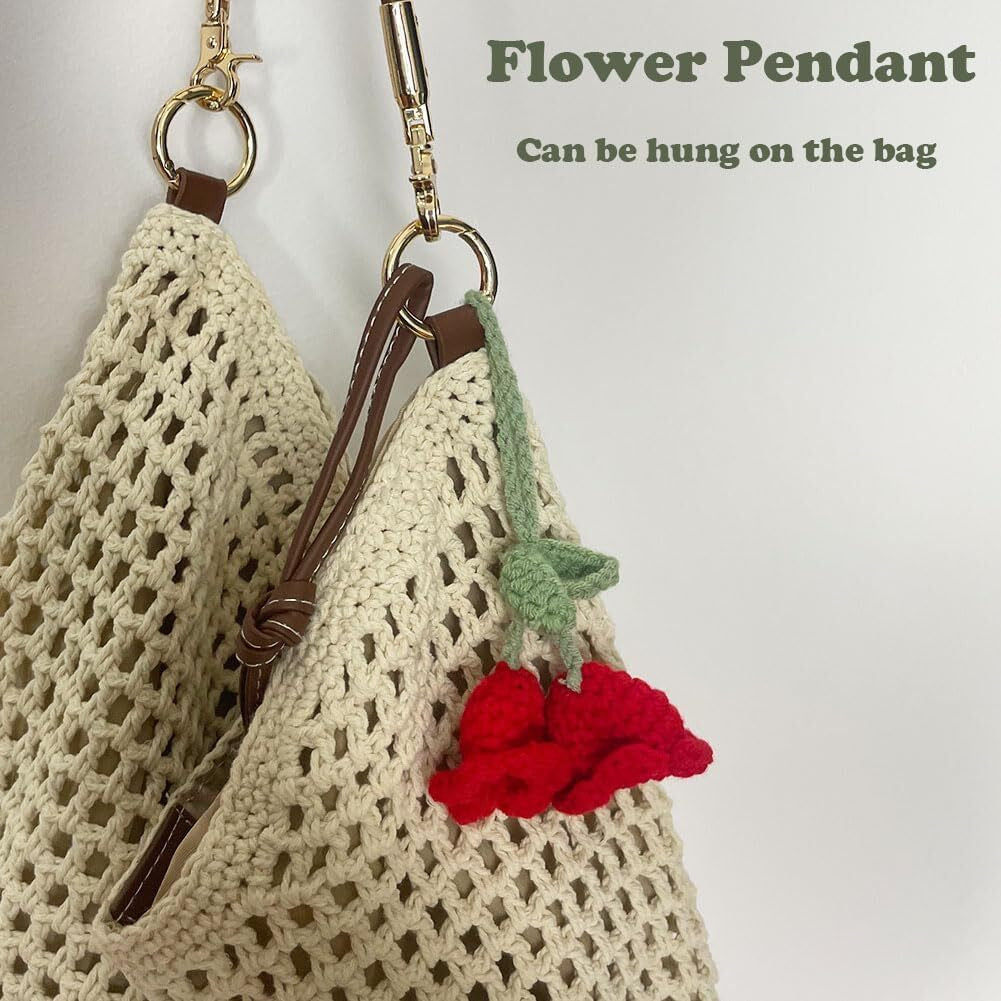 Crochet Heart Flower Doll – Inspirational Positive Gift Decor for Desk or Room