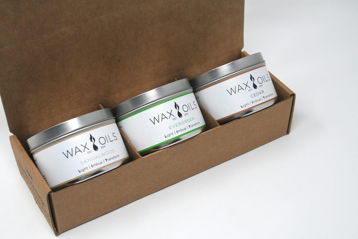 Scented Candles - Sandalwood, Evergreen & Cedar (Pack of 3) Soy Candles Aromatherapy, 8Oz
